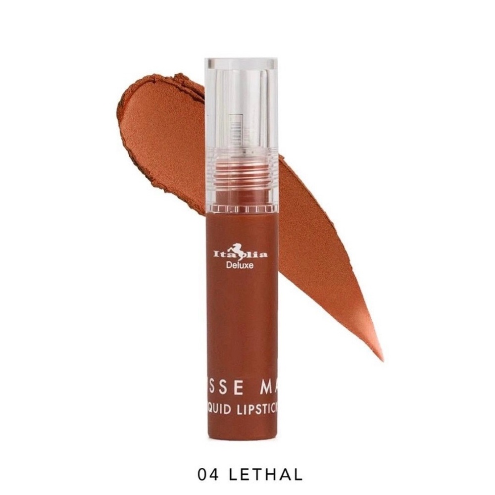 Italia Deluxe Mousse Matte Liquid Lipstick Velvet Finish Longwear Lethal